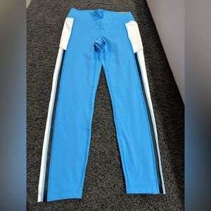 Blue PINK leggings with pockets and mesh detail
